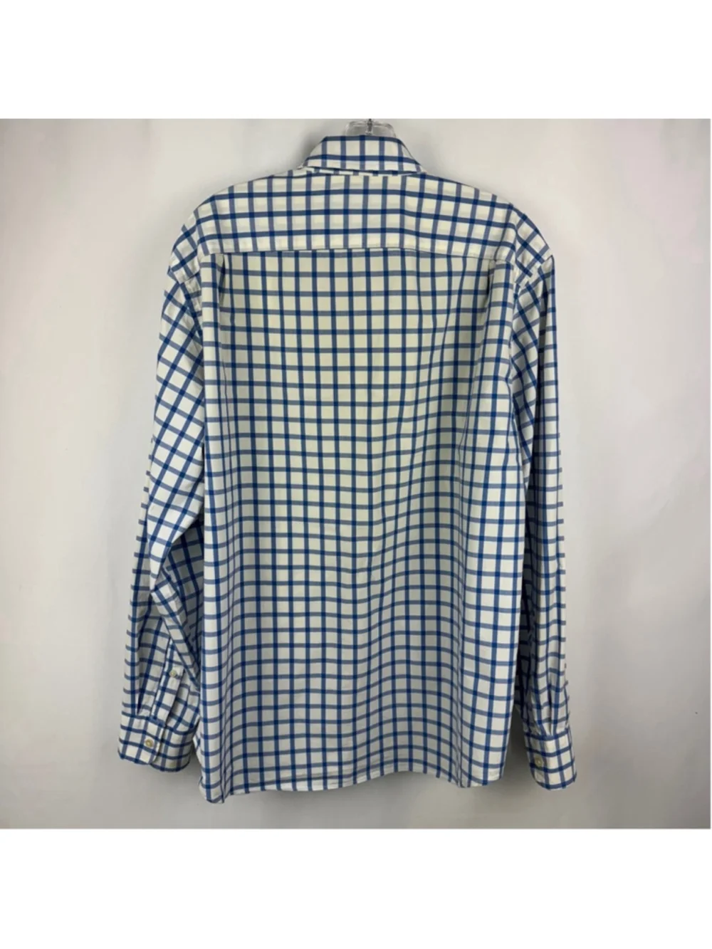 J.Crew Button Down Woven Shirt Mens L Large Blue White Check Long Sleeve Casual